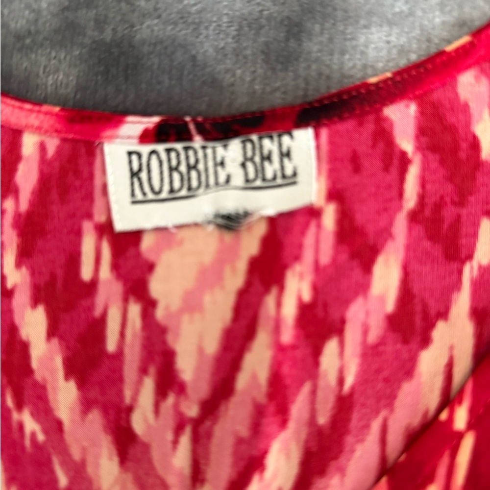 Vintage Robbie Bee Maxi Sundress Size M Red Multi Embellished Sleeveless V-Neck - Picture 9 of 10